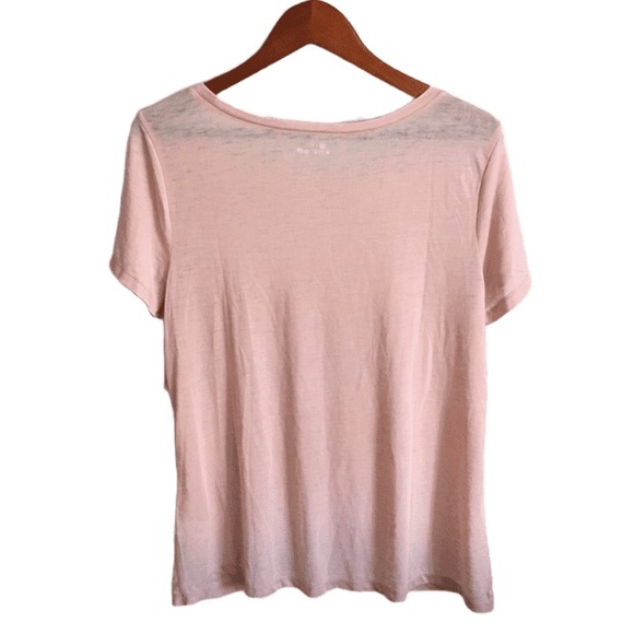 NWT SUSINA RUSHED BURNOUT T-SHIRT Pink size L - Picture 3 of 6